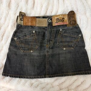 D&G Women's Dark Gray Denim Mini Skirt